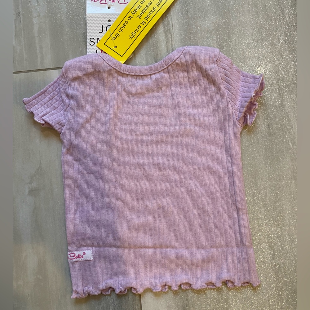 NWT RuffleButts Textured Soft Lilac Snuggly Pajamas Matching Set, infant 0-3M - Picture 9 of 14